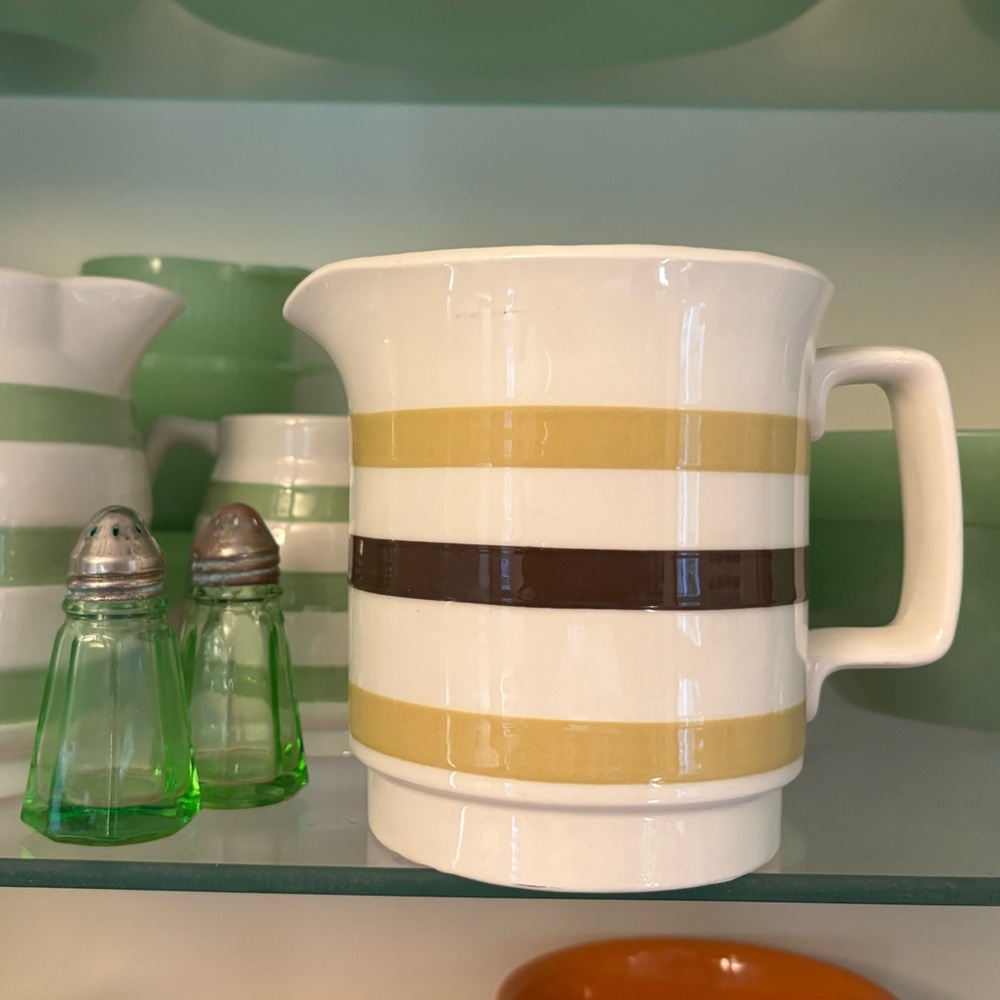 Striped Ceramic Pitcher, Carrigaline pottery, Irish pottery, Milk Jug, Creamer